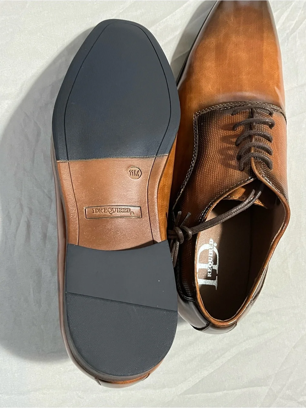 ID Required Men's Two-Tone Brown Dress Shoes Size 11